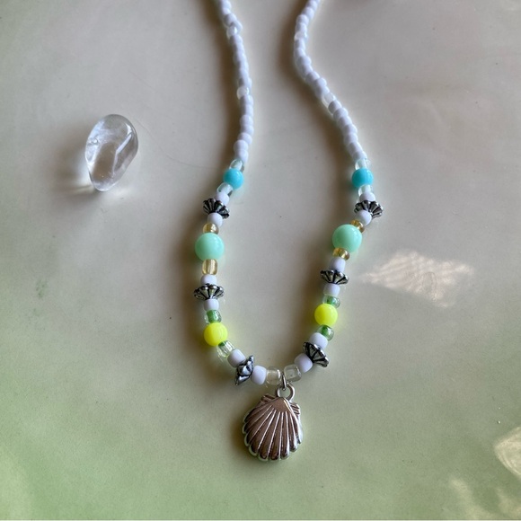 Night & Day Beaded Necklaces 2fer Set White Dark Seashell Star Silver Pendant - Picture 5 of 13